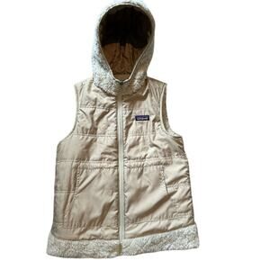 Patagonia Los Gatos reversable hooded vest, small, Sherpa fleece